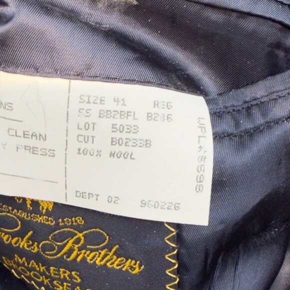 Brooks Brothers Navy Blue Striped Wool Blazer Size 41R - Picture 5 of 7